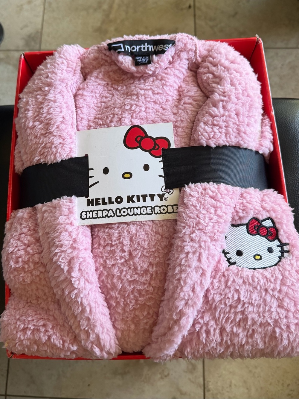 New Hello Kitty Plush Pink Sherpa Robe